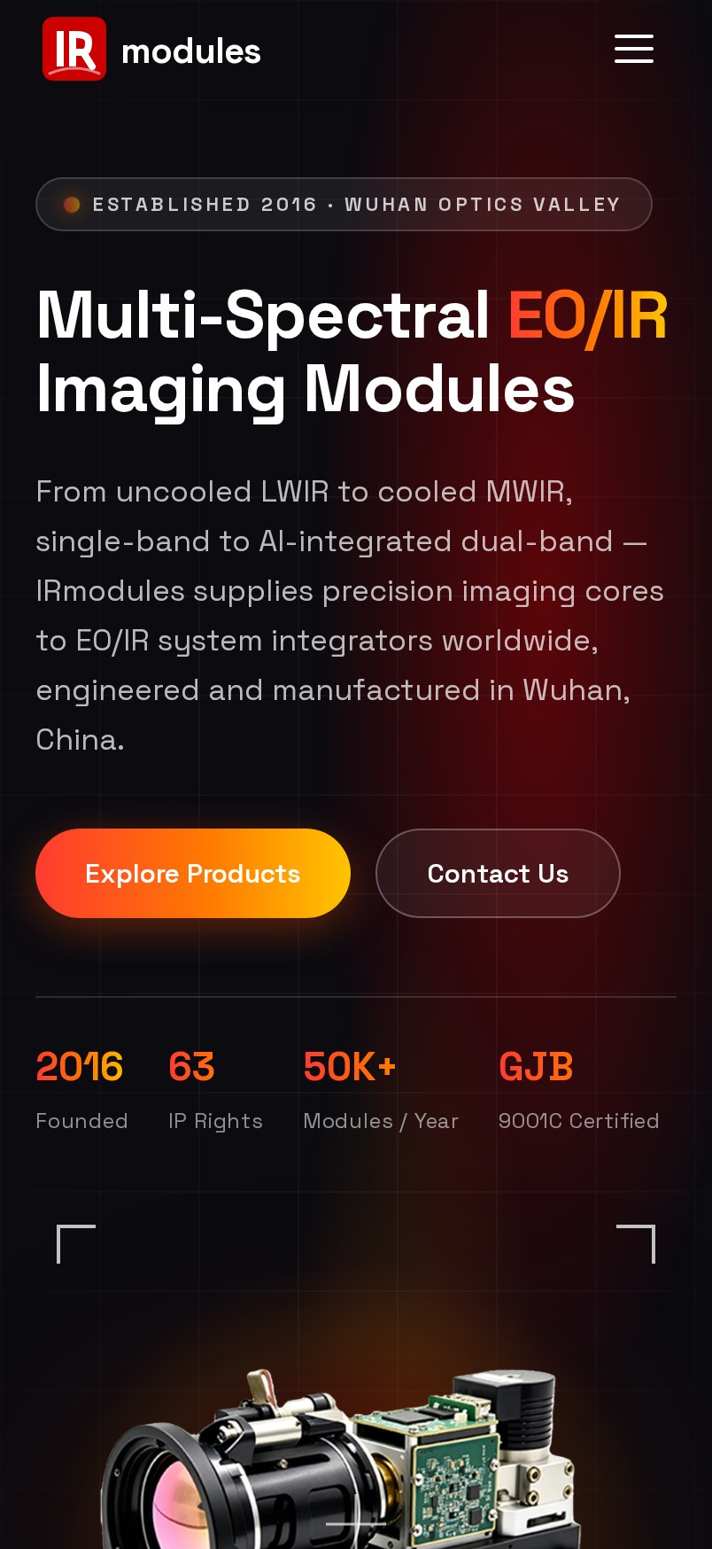 IRModules — Infrared Camera Core OEM/ODM Website — mobile