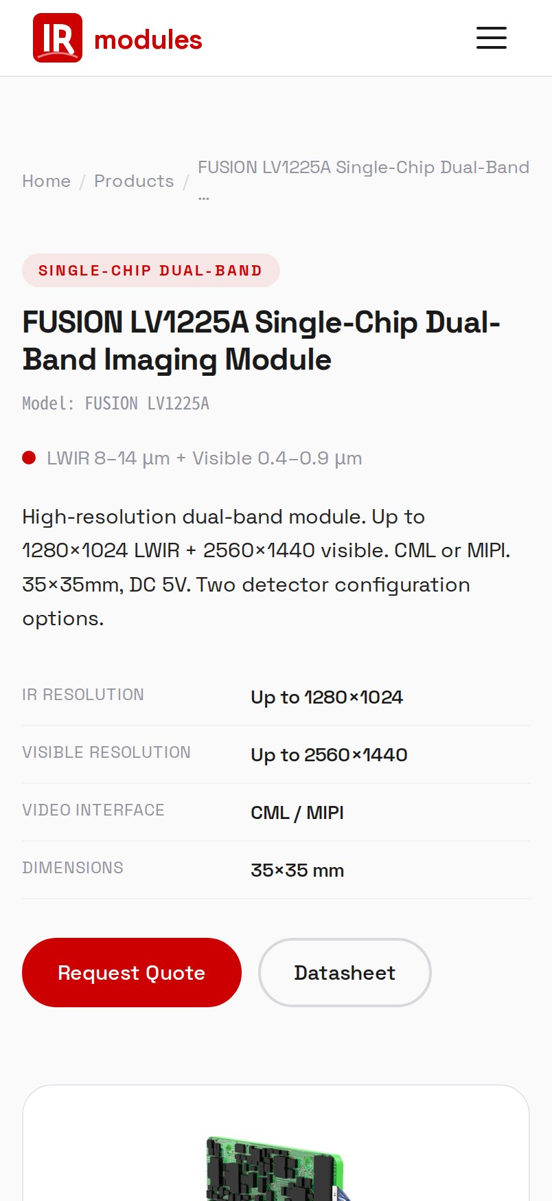 IRModules — Infrared Camera Core OEM/ODM Website — mobile